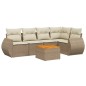vidaXL 6-tlg. Garten-Sofagarnitur mit Kissen Beige Poly Rattan vidaXL 6-tlg. Garten-Sofagarnitur mit Kissen Beige Poly Rattan