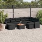 vidaXL 10-tlg. Garten-Sofagarnitur mit Kissen Schwarz Poly Rattan vidaXL 10-tlg. Garten-Sofagarnitur mit Kissen Schwarz Poly Rattan