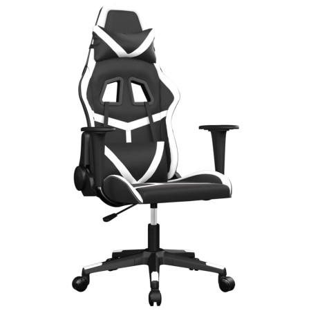 vidaXL Gaming-Stuhl mit Massagefunktion Schwarz und Weiß Kunstleder