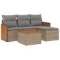 vidaXL 5-tlg. Garten-Sofagarnitur mit Kissen Beige Poly Rattan vidaXL 5-tlg. Garten-Sofagarnitur mit Kissen Beige Poly Rattan
