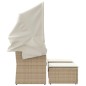 vidaXL Gartensofa 2-Sitzer mit Dach und Hockern Beige Poly Rattan vidaXL Gartensofa 2-Sitzer mit Dach und Hockern Beige Poly Rattan