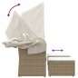 vidaXL Gartensofa 2-Sitzer mit Dach und Hockern Beige Poly Rattan vidaXL Gartensofa 2-Sitzer mit Dach und Hockern Beige Poly Rattan