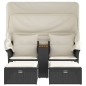vidaXL Gartensofa 2-Sitzer mit Dach und Hockern Schwarz Poly Rattan vidaXL Gartensofa 2-Sitzer mit Dach und Hockern Schwarz Poly Rattan