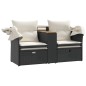 vidaXL Gartensofa 2-Sitzer mit Dach und Hockern Schwarz Poly Rattan vidaXL Gartensofa 2-Sitzer mit Dach und Hockern Schwarz Poly Rattan