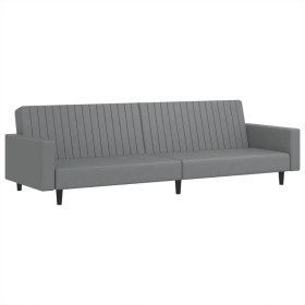 vidaXL Schlafsofa 2-Sitzer Grau Kunstleder