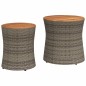 vidaXL Garten-Beistelltische 2 Stk. mit Holzplatte Grau Poly Rattan vidaXL Garten-Beistelltische 2 Stk. mit Holzplatte Grau Poly Rattan