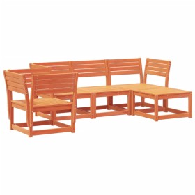 vidaXL 5-tlg. Garten-Lounge-Set Wachsbraun Massivholz Kiefer