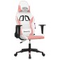 vidaXL Gaming-Stuhl mit Massagefunktion Weiß und Rosa Kunstleder vidaXL Gaming-Stuhl mit Massagefunktion Weiß und Rosa Kunstleder