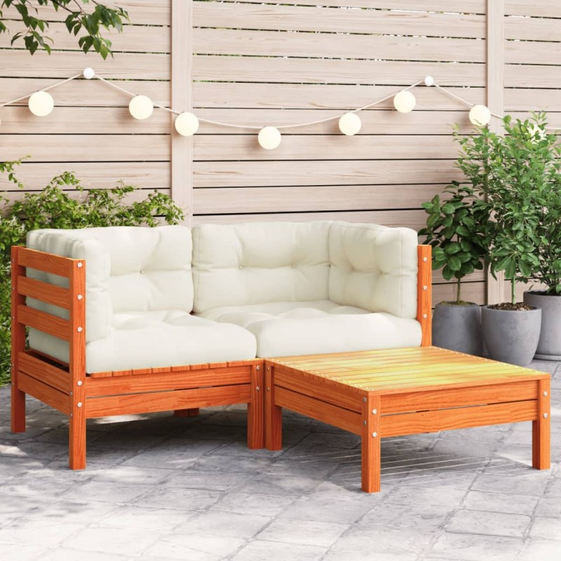 vidaXL Gartensofa mit Kissen und Hocker 2-Sitzer vidaXL Gartensofa mit Kissen und Hocker 2-Sitzer
