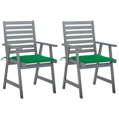 Garten-Essstühle mit Kissen 2 Stk. Massivholz Akazie