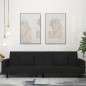 vidaXL Schlafsofa 2-Sitzer mit 2 Kissen Schwarz Samt vidaXL Schlafsofa 2-Sitzer mit 2 Kissen Schwarz Samt