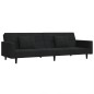 vidaXL Schlafsofa 2-Sitzer mit 2 Kissen Schwarz Samt vidaXL Schlafsofa 2-Sitzer mit 2 Kissen Schwarz Samt