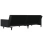 vidaXL Schlafsofa 2-Sitzer mit 2 Kissen Schwarz Samt vidaXL Schlafsofa 2-Sitzer mit 2 Kissen Schwarz Samt