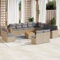 vidaXL 14-tlg. Garten-Sofagarnitur mit Kissen Beige Poly Rattan vidaXL 14-tlg. Garten-Sofagarnitur mit Kissen Beige Poly Rattan