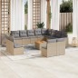 vidaXL 13-tlg. Garten-Sofagarnitur mit Kissen Beige Poly Rattan vidaXL 13-tlg. Garten-Sofagarnitur mit Kissen Beige Poly Rattan