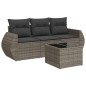 vidaXL 4-tlg. Garten-Sofagarnitur mit Kissen Grau Poly Rattan vidaXL 4-tlg. Garten-Sofagarnitur mit Kissen Grau Poly Rattan