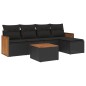 vidaXL 6-tlg. Garten-Sofagarnitur mit Kissen Schwarz Poly Rattan vidaXL 6-tlg. Garten-Sofagarnitur mit Kissen Schwarz Poly Rattan