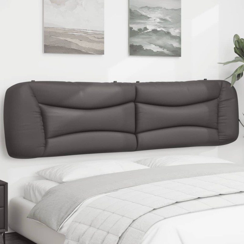 vidaXL Kopfteil-Kissen Grau 200 cm Kunstleder vidaXL Kopfteil-Kissen Grau 200 cm Kunstleder