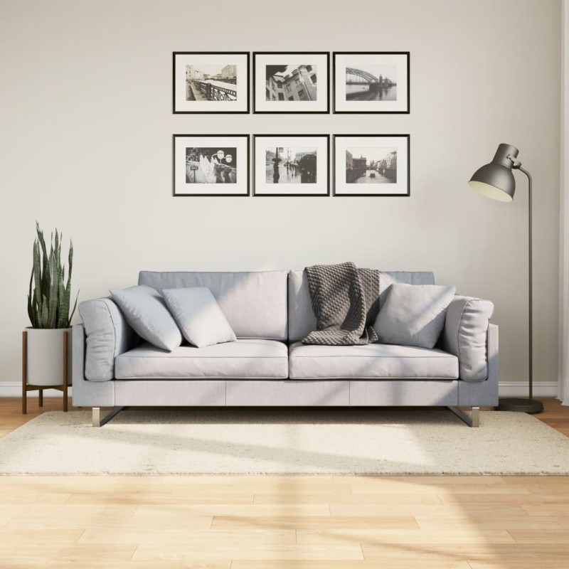 vidaXL Teppich Shaggy Hochflor Modern Creme 80x150 cm vidaXL Teppich Shaggy Hochflor Modern Creme 80x150 cm