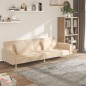 vidaXL Schlafsofa 2-Sitzer mit 2 Kissen Creme Stoff vidaXL Schlafsofa 2-Sitzer mit 2 Kissen Creme Stoff