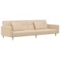 vidaXL Schlafsofa 2-Sitzer mit 2 Kissen Creme Stoff vidaXL Schlafsofa 2-Sitzer mit 2 Kissen Creme Stoff