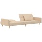 vidaXL Schlafsofa 2-Sitzer mit 2 Kissen Creme Stoff vidaXL Schlafsofa 2-Sitzer mit 2 Kissen Creme Stoff