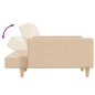 vidaXL Schlafsofa 2-Sitzer mit 2 Kissen Creme Stoff vidaXL Schlafsofa 2-Sitzer mit 2 Kissen Creme Stoff