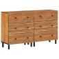 vidaXL Beistellschränke 2 Stk. 60x33x75 cm Massivholz Akazie vidaXL Beistellschränke 2 Stk. 60x33x75 cm Massivholz Akazie