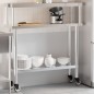 vidaXL Küchen-Arbeitstisch mit Aufsatzboard 110x30x120 cm Edelstahl vidaXL Küchen-Arbeitstisch mit Aufsatzboard 110x30x120 cm Edelstahl