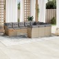 vidaXL 11-tlg. Garten-Sofagarnitur mit Kissen Beige Poly Rattan vidaXL 11-tlg. Garten-Sofagarnitur mit Kissen Beige Poly Rattan