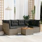 vidaXL 7-tlg. Garten-Sofagarnitur mit Kissen Grau Poly Rattan vidaXL 7-tlg. Garten-Sofagarnitur mit Kissen Grau Poly Rattan