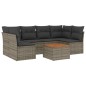 vidaXL 7-tlg. Garten-Sofagarnitur mit Kissen Grau Poly Rattan vidaXL 7-tlg. Garten-Sofagarnitur mit Kissen Grau Poly Rattan