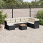 vidaXL 9-tlg. Garten-Sofagarnitur mit Kissen Schwarz Poly Rattan vidaXL 9-tlg. Garten-Sofagarnitur mit Kissen Schwarz Poly Rattan