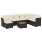 vidaXL 9-tlg. Garten-Sofagarnitur mit Kissen Schwarz Poly Rattan vidaXL 9-tlg. Garten-Sofagarnitur mit Kissen Schwarz Poly Rattan