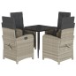 vidaXL 5-tlg. Garten-Essgruppe mit Kissen Hellgrau Poly Rattan vidaXL 5-tlg. Garten-Essgruppe mit Kissen Hellgrau Poly Rattan