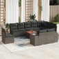 vidaXL 11-tlg. Garten-Sofagarnitur mit Kissen Grau Poly Rattan vidaXL 11-tlg. Garten-Sofagarnitur mit Kissen Grau Poly Rattan