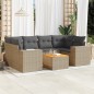 vidaXL 7-tlg. Garten-Sofagarnitur mit Kissen Beige Poly Rattan vidaXL 7-tlg. Garten-Sofagarnitur mit Kissen Beige Poly Rattan
