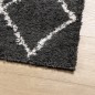 vidaXL Teppich Shaggy Hochflor Modern Schwarz und Creme 240x240 cm vidaXL Teppich Shaggy Hochflor Modern Schwarz und Creme 240x240 cm