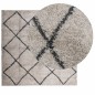 vidaXL Teppich Shaggy Hochflor Modern Beige und Anthrazit 200x200 cm vidaXL Teppich Shaggy Hochflor Modern Beige und Anthrazit 200x200 cm