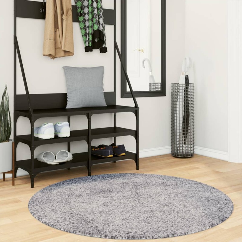 vidaXL Teppich Shaggy Hochflor Modern Blau Ø 120 cm vidaXL Teppich Shaggy Hochflor Modern Blau Ø 120 cm