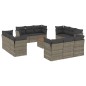 vidaXL 13-tlg. Garten-Sofagarnitur mit Kissen Grau Poly Rattan vidaXL 13-tlg. Garten-Sofagarnitur mit Kissen Grau Poly Rattan