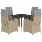 vidaXL 5-tlg. Garten-Essgruppe mit Kissen Beige Poly Rattan vidaXL 5-tlg. Garten-Essgruppe mit Kissen Beige Poly Rattan