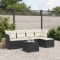 vidaXL 6-tlg. Garten-Sofagarnitur mit Kissen Schwarz Poly Rattan vidaXL 6-tlg. Garten-Sofagarnitur mit Kissen Schwarz Poly Rattan