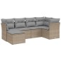 vidaXL 6-tlg. Garten-Sofagarnitur mit Kissen Beige Poly Rattan vidaXL 6-tlg. Garten-Sofagarnitur mit Kissen Beige Poly Rattan