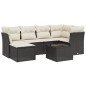 vidaXL 7-tlg. Garten-Sofagarnitur mit Kissen Schwarz Poly Rattan vidaXL 7-tlg. Garten-Sofagarnitur mit Kissen Schwarz Poly Rattan