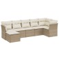 vidaXL 7-tlg. Garten-Sofagarnitur mit Kissen Beige Poly Rattan vidaXL 7-tlg. Garten-Sofagarnitur mit Kissen Beige Poly Rattan