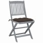 vidaXL Klappbare Gartenstühle 2 Stk. mit Kissen Massivholz Akazie vidaXL Klappbare Gartenstühle 2 Stk. mit Kissen Massivholz Akazie