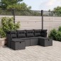 vidaXL 6-tlg. Garten-Sofagarnitur mit Kissen Schwarz Poly Rattan vidaXL 6-tlg. Garten-Sofagarnitur mit Kissen Schwarz Poly Rattan