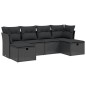 vidaXL 6-tlg. Garten-Sofagarnitur mit Kissen Schwarz Poly Rattan vidaXL 6-tlg. Garten-Sofagarnitur mit Kissen Schwarz Poly Rattan