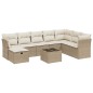vidaXL 9-tlg. Garten-Sofagarnitur mit Kissen Beige Poly Rattan vidaXL 9-tlg. Garten-Sofagarnitur mit Kissen Beige Poly Rattan